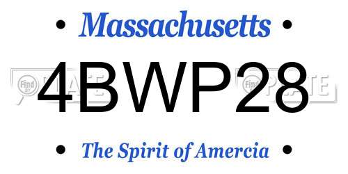 4BWP28 Massachusetts License Plate