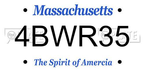 4BWR35 Massachusetts License Plate