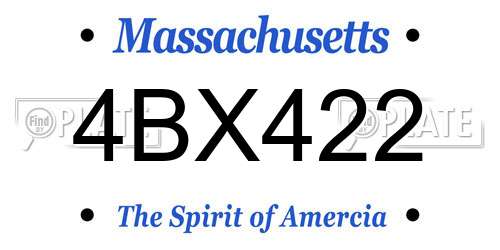 4BX422 Massachusetts License Plate