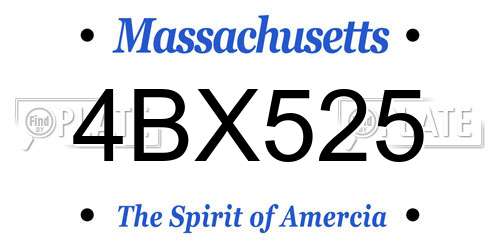 4BX525 Massachusetts License Plate