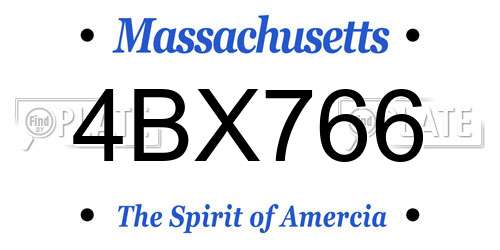 4BX766 Massachusetts License Plate