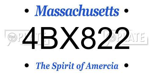4BX822 Massachusetts License Plate