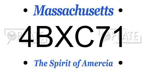 4BXC71 Massachusetts License Plate