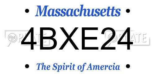 4BXE24 Massachusetts License Plate