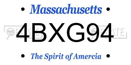 4BXG94 Massachusetts License Plate
