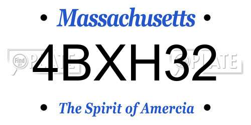 4BXH32 Massachusetts License Plate