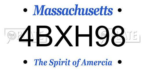 4BXH98 Massachusetts License Plate