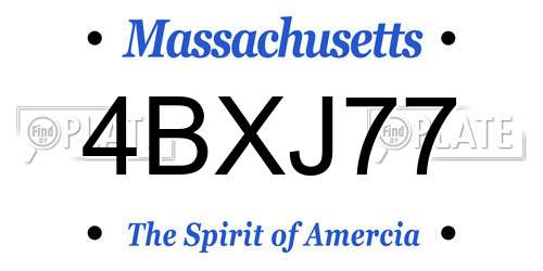 4BXJ77 Massachusetts License Plate