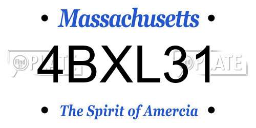 4BXL31 Massachusetts License Plate