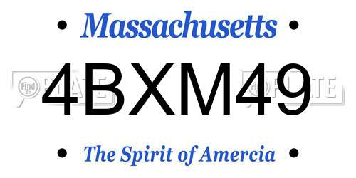 4BXM49 Massachusetts License Plate