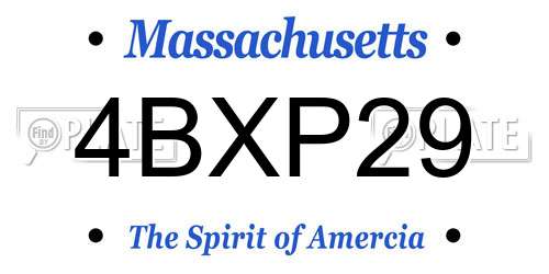 4BXP29 Massachusetts License Plate