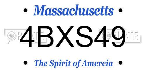 4BXS49 Massachusetts License Plate