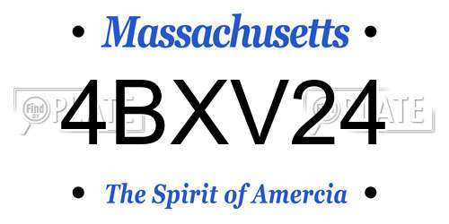 4BXV24 Massachusetts License Plate