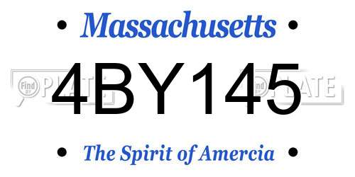 4BY145 Massachusetts License Plate