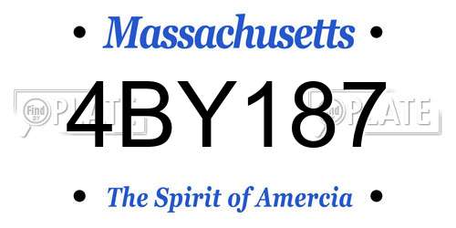 4BY187 Massachusetts License Plate