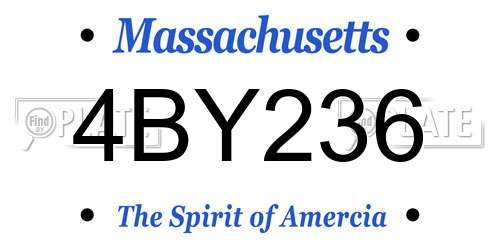 4BY236 Massachusetts License Plate