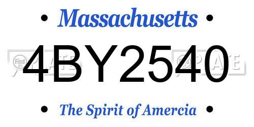 4BY2540 Massachusetts License Plate
