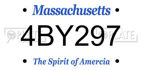 4BY297 Massachusetts License Plate