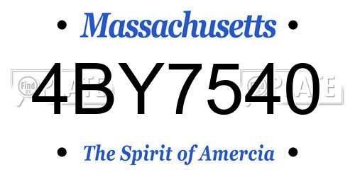 4BY7540 Massachusetts License Plate