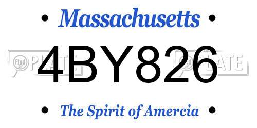 4BY826 Massachusetts License Plate