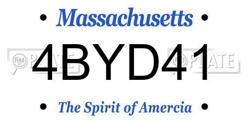 4BYD41 Massachusetts License Plate