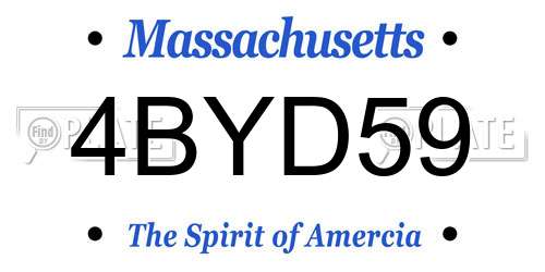 4BYD59 Massachusetts License Plate