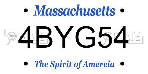 4BYG54 Massachusetts License Plate