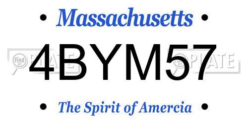 4BYM57 Massachusetts License Plate