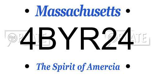 4BYR24 Massachusetts License Plate