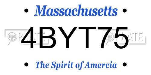 4BYT75 Massachusetts License Plate