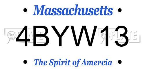 4BYW13 Massachusetts License Plate