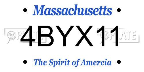 4BYX11 Massachusetts License Plate