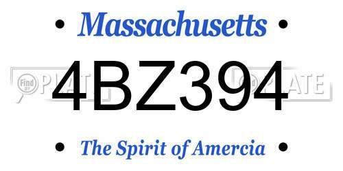 4BZ394 Massachusetts License Plate