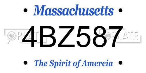 4BZ587 Massachusetts License Plate