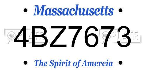 4BZ7673 Massachusetts License Plate