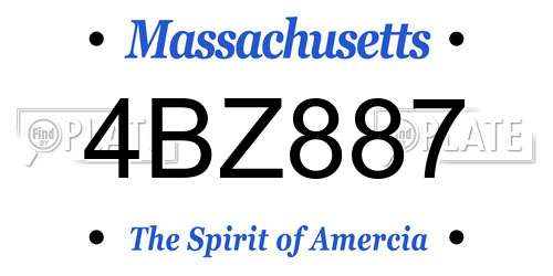 4BZ887 Massachusetts License Plate