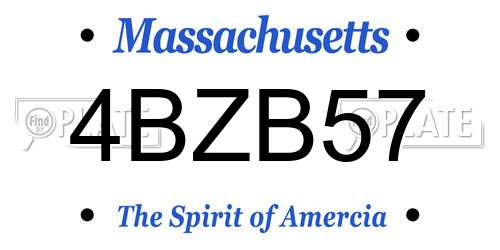 4BZB57 Massachusetts License Plate