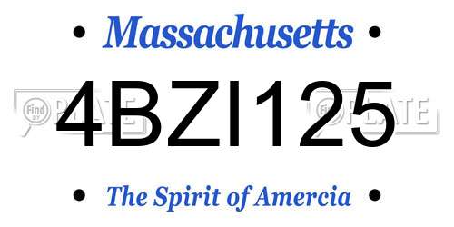 4BZI125 Massachusetts License Plate