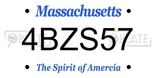 4BZS57 Massachusetts License Plate