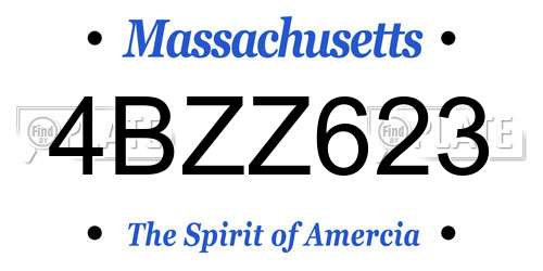 4BZZ623 Massachusetts License Plate