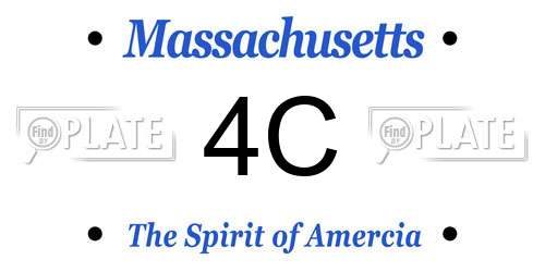 4C Massachusetts License Plate