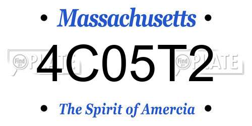 4C05T2 Massachusetts License Plate