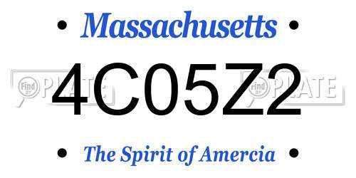4C05Z2 Massachusetts License Plate