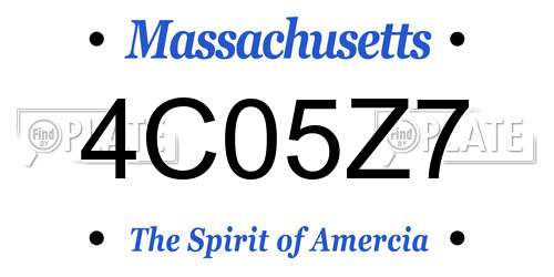 4C05Z7 Massachusetts License Plate