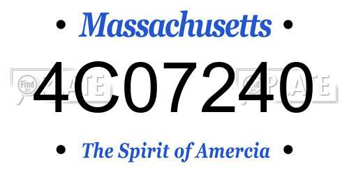 4C07240 Massachusetts License Plate