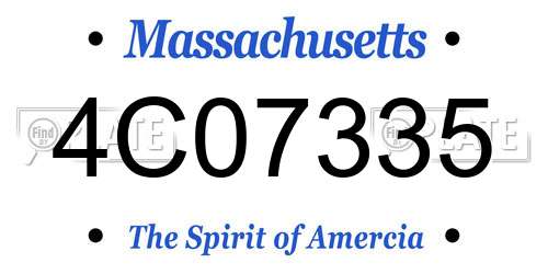4C07335 Massachusetts License Plate