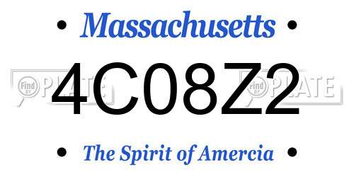 4C08Z2 Massachusetts License Plate