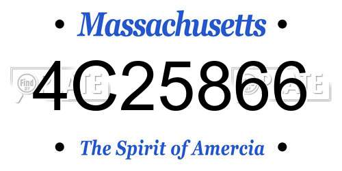4C25866 Massachusetts License Plate