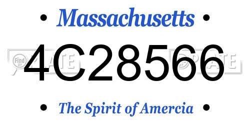 4C28566 Massachusetts License Plate