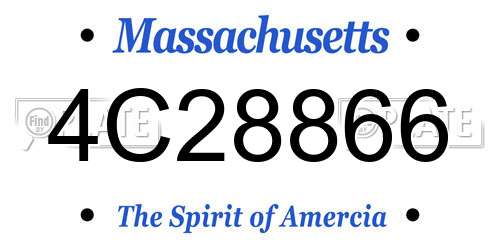 4C28866 Massachusetts License Plate